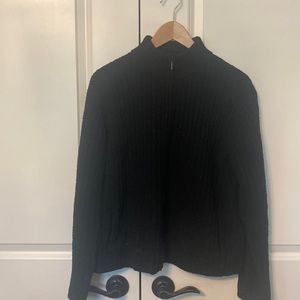 Black Eileen Fisher Bottom Up/Top Down zipper cardigan - L